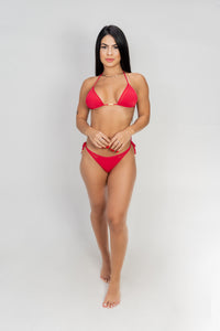 pitaya swimwear Conjunto Biquíni com Tule Vermelho